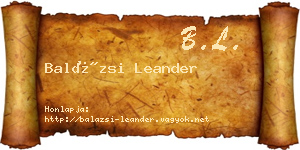 Balázsi Leander névjegykártya